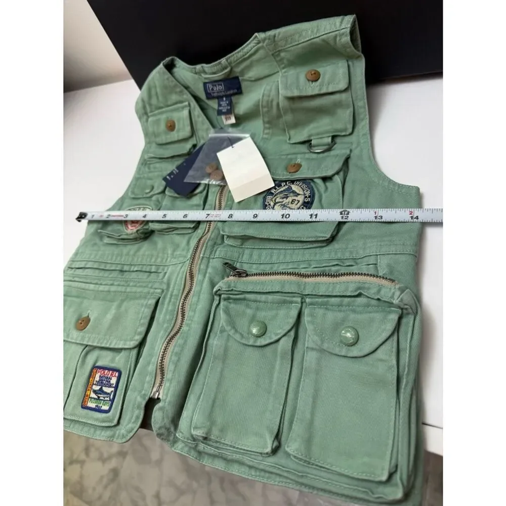 Polo Ralph Lauren Boys Size 6 Mint Green Key West Fishing Utility Vest NWT Rare